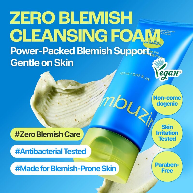 فوم شوینده صورت ضدجوش و پاک‌کننده منافذ نامبوزین Numbuzin Zero Blemish Clarifying حاوی 2٪ گوگرد، سالیسیلیک اسید و PHA حجم 150 میل - Image 3