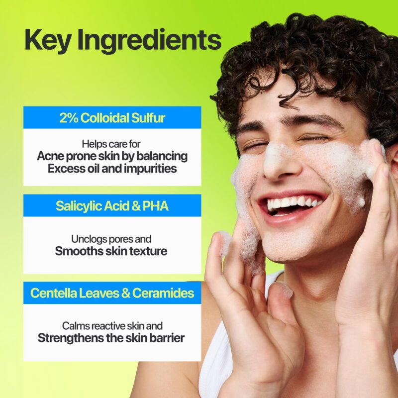 فوم شوینده صورت ضدجوش و پاک‌کننده منافذ نامبوزین Numbuzin Zero Blemish Clarifying حاوی 2٪ گوگرد، سالیسیلیک اسید و PHA حجم 150 میل - Image 5
