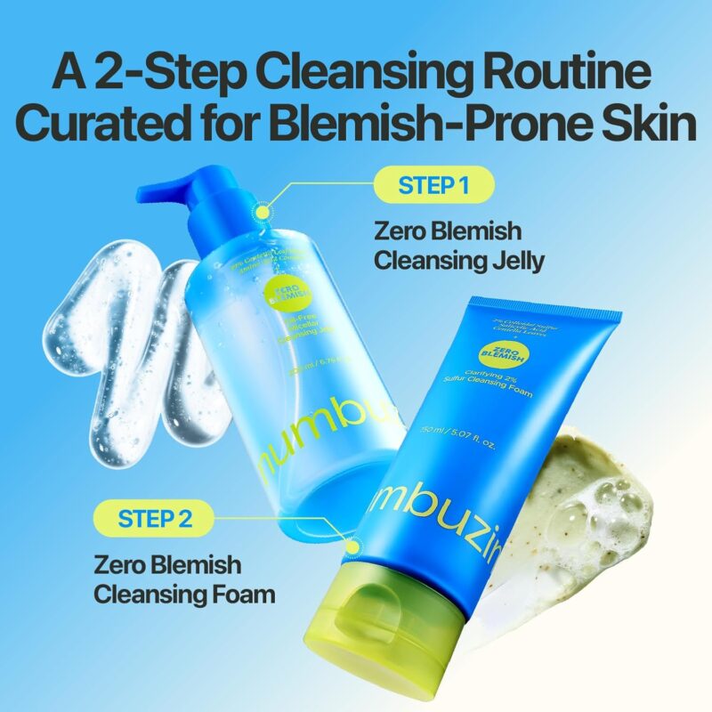 فوم شوینده صورت ضدجوش و پاک‌کننده منافذ نامبوزین Numbuzin Zero Blemish Clarifying حاوی 2٪ گوگرد، سالیسیلیک اسید و PHA حجم 150 میل - Image 7
