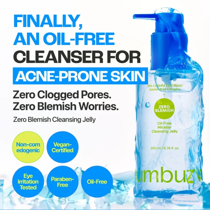 ژل میسلار پاک‌کننده صورت بدون چربی نامبوزین Numbuzin Zero Blemish مناسب پوست مستعد جوش حجم 200 میل - Image 2