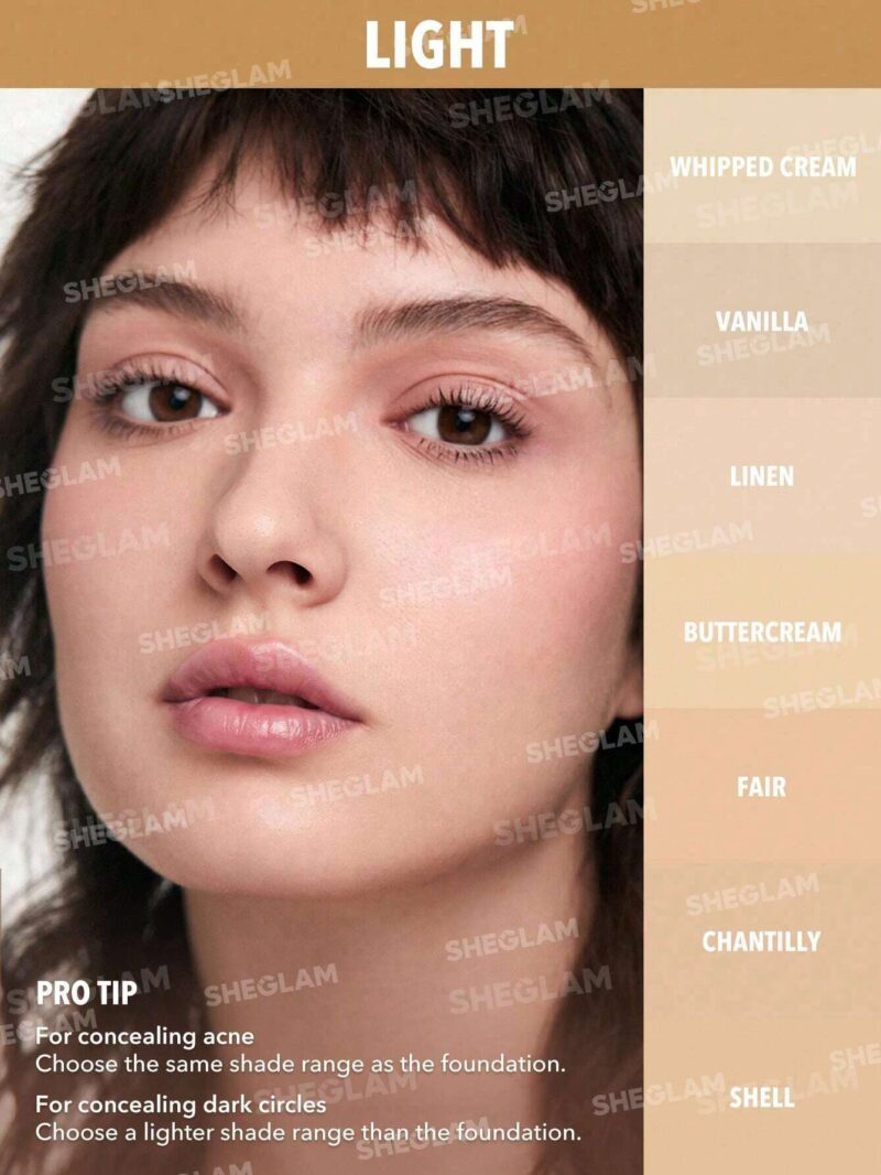 کانسیلر فول کاور و 12 ساعته شیگلم SHEGLAM Like Magic 12HR Full Coverage Concealer رنگ Shell - Image 6