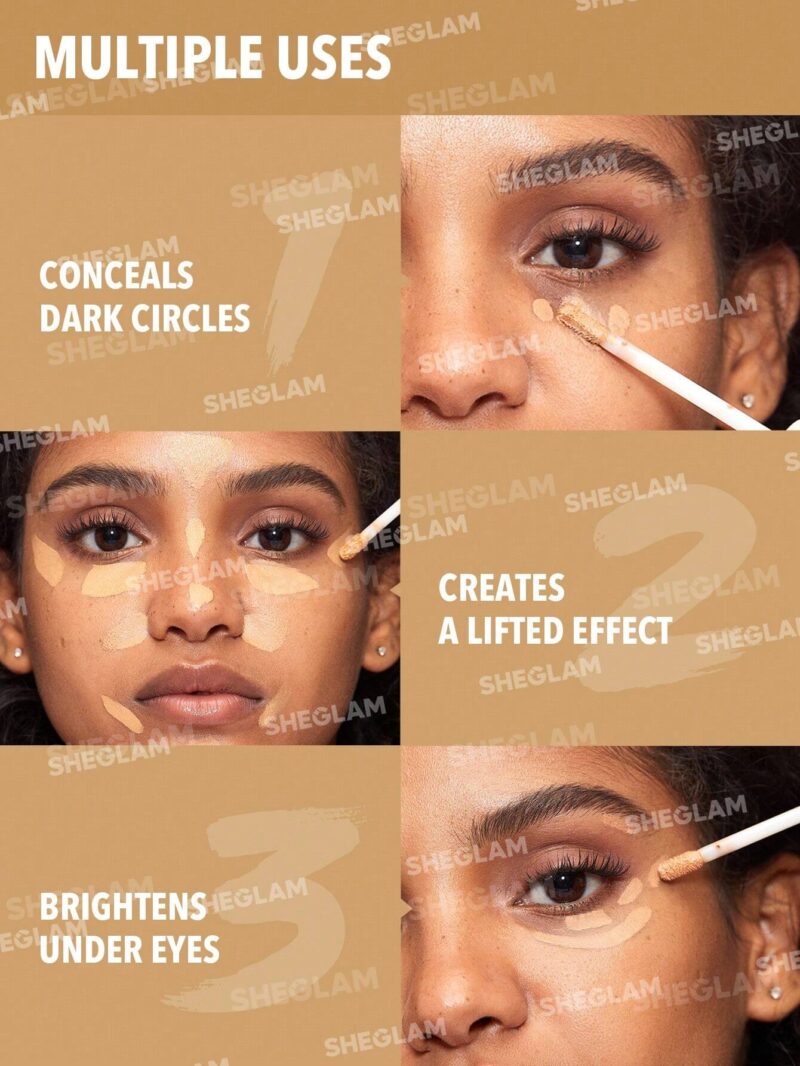 کانسیلر فول کاور و 12 ساعته شیگلم SHEGLAM Like Magic 12HR Full Coverage Concealer رنگ Shell - Image 3
